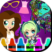 Fashion Girls Doll Coloring Multi Books icon