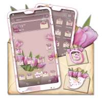 Pink Flower Gift Theme Launcher