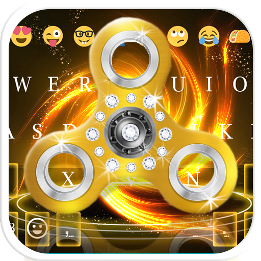 Fidget Spinner Golden Emoji Keyboard Theme icon