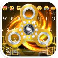 Fidget Spinner Golden Emoji Keyboard Theme on 9Apps