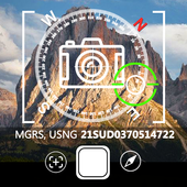 Stamp Camera With Gps Info Longitude Latitude icon