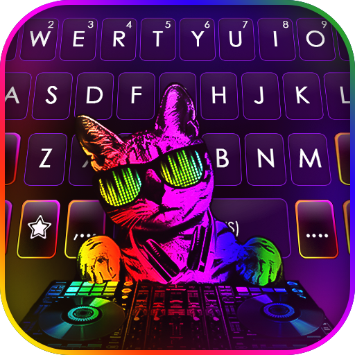LED Cool Cat DJ Keyboard Background icon