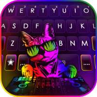 LED Cool Cat DJ Keyboard Background