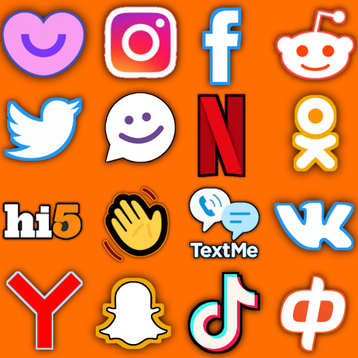 All social media &amp; social networks in one app icon