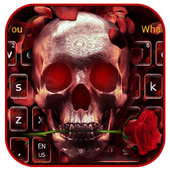 Red Rose Skull Keyboard Theme icon