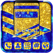 Tema Launcher Glitter cobalto e oro icon