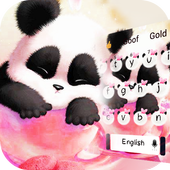 Cute pink panda keyboard icon