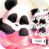 Cute pink panda keyboard