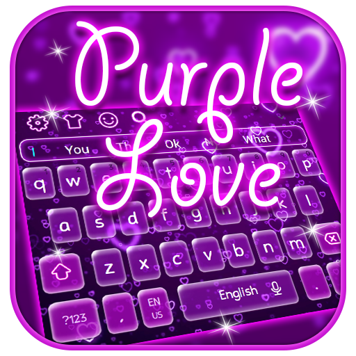 Beautiful Purple Love Hearts Keyboard Theme icon