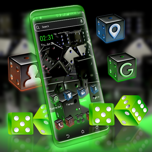 3D Dice Neon Launcher Theme icon