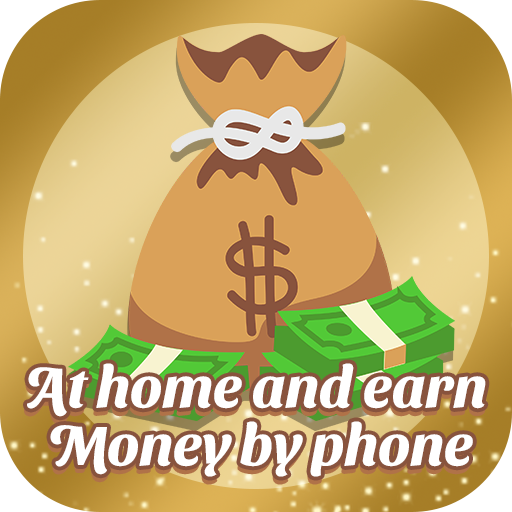 At home and earn money by phone icon