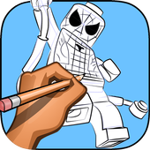 how to draw Lego icon