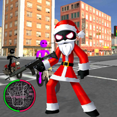 Santa Claus Stickman Rope Hero Gangstar Snowman icon