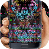 Colored  Neon Leopard  Keyboard icon