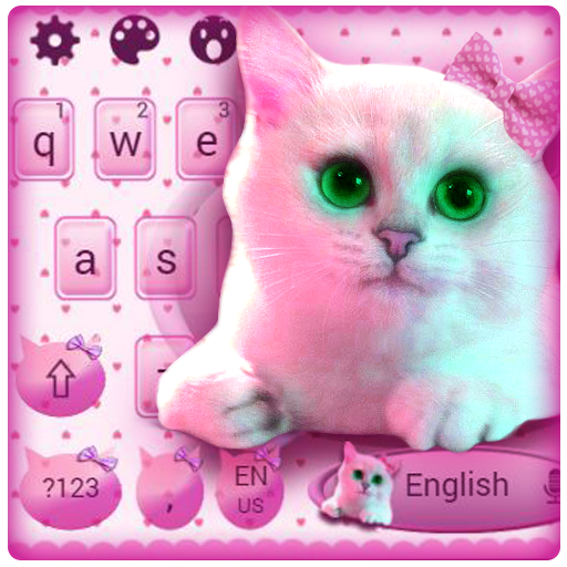Cute Kitty Pink Bow Keyboard icon