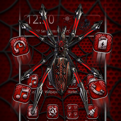 Dark Red Metal Spider Theme icon