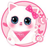 Adorable Pink Cat Themes HD Wallpapers 3D icons on 9Apps