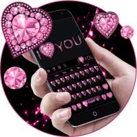 Pink Heart Diamond Keyboard on 9Apps