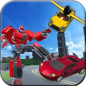 Flying Car Transform Robot City Battle icon