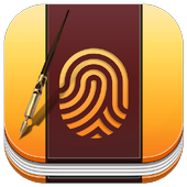 Diary with a fingerprint lock icon