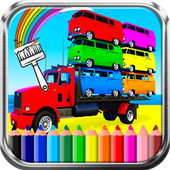 Big Vehicle Bus Truck Coloring Game For Kids icon