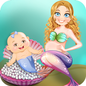 Mermaid Newborn Baby Care Game icon