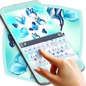 لوحة المفاتيح الفراشات الزرقاء icon