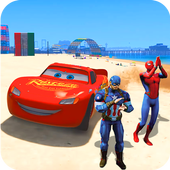 Superhero Hill Climb Legend Racing: Lightning Car icon