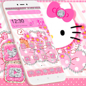 Pink Princess Kitty Cat Diamond Launcher Theme icon