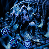 ikon Blue Horror Death Skull Theme
