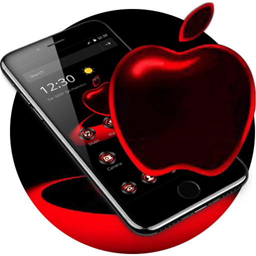 Red Neon Apple Dark Theme icon