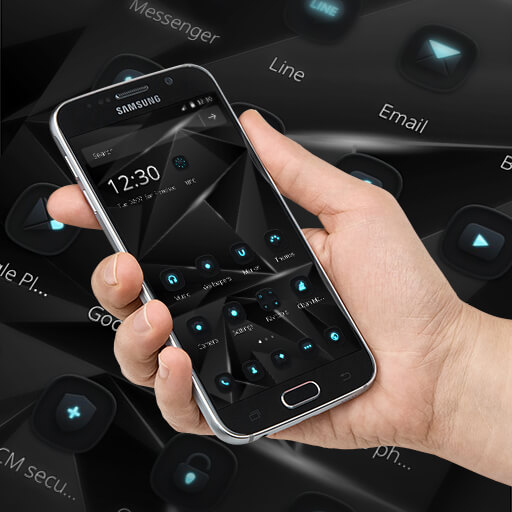 Black Technology Cool Theme, 3D neon HD wallpaper icon
