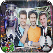 ضع صورتك فى اطار كرة القدم أيقونة