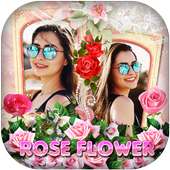 Rose Dual Photo Frames - Red Rose Frame