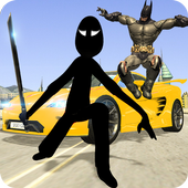 Shadow Superhero &amp; Stickman: Crime City Battle icon