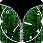 analog clock fake zipper lock icon