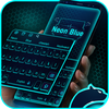 Neon Blue Cheetah Keyboard Theme icon