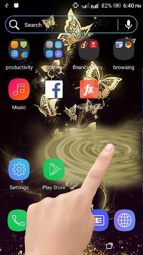 Gold Butterfly Water LWP screenshot 1