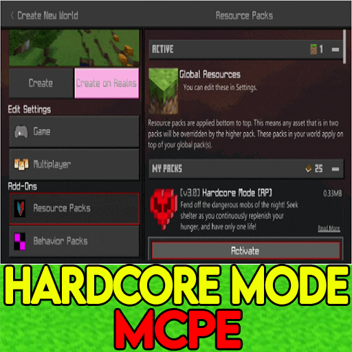 Hardcore Mode Mod for Minecraft PE icon