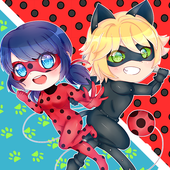 Lady bug and Cat Noir Chibi icon