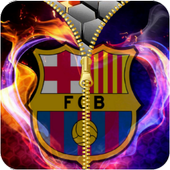 FC Barcelona zipper lock screen أيقونة