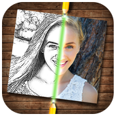 Photo to pencil sketch icon