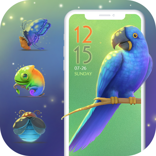 Beautiful Natural Blue Parrot Theme P20 Pro icon
