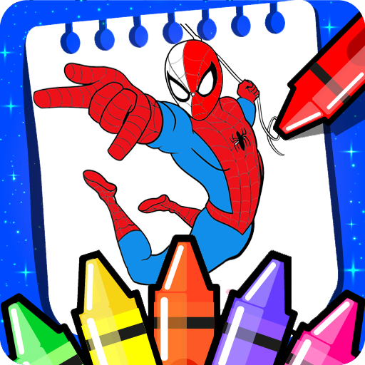 spider super heroes coloring game of woman icon