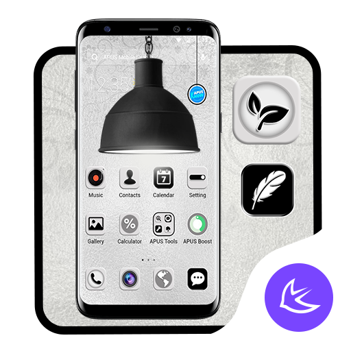 Black &amp; White Light APUS Launcher theme icon