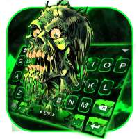 Tema Keyboard Green Zombie Skull