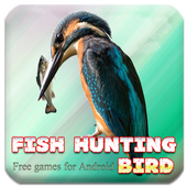 Fish hunting bird icon