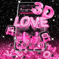3D Pink Love Glitter Gravity Theme