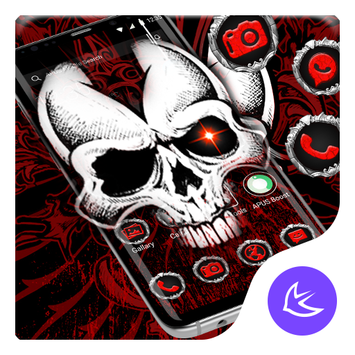 Red Evil Skull APUS Launcher Theme icon