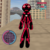 Red Neon Iron Stickman Rope Hero Gangstar Mafia icon